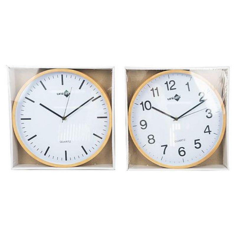 White / Wood Frame Clock - 30cm - The Base Warehouse