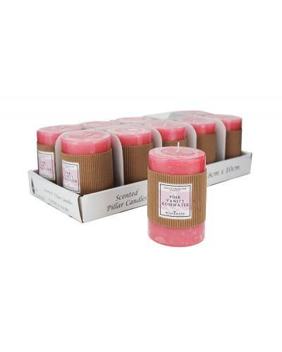 Pink Vantiy Rosewater Candle - 6.8cm x 10cm - The Base Warehouse