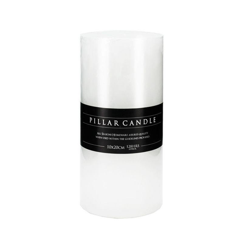 Flat Top White Candle Pillar - 10cm x 20cm - The Base Warehouse