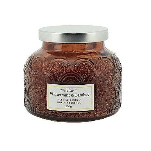 Twilight Wintermint & Bamboo Candle with Brown Jar - 9.4cm x 8cm - The Base Warehouse