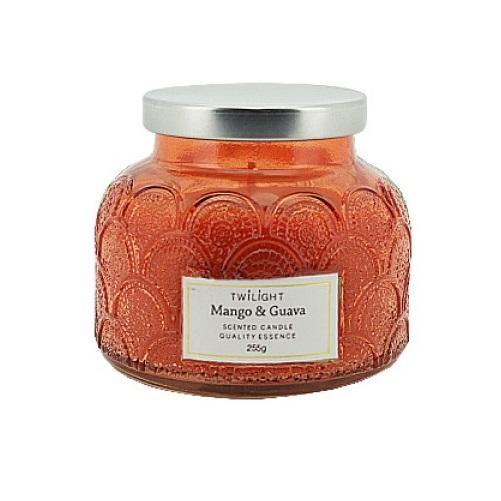 Twilight Mango & Guava Candle with Orange Jar - 9.4cm x 8cm