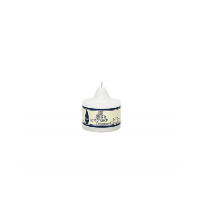 White Church Candle - 7cm x 7.5cm