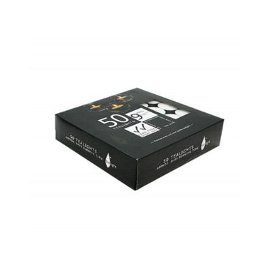 50 Pack T-Lite Candles in Black Box - 9hrs - The Base Warehouse