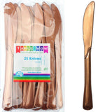 Load image into Gallery viewer, 25 Pack Rose Gold Plastic Knives - 19cm - The Base Warehouse

