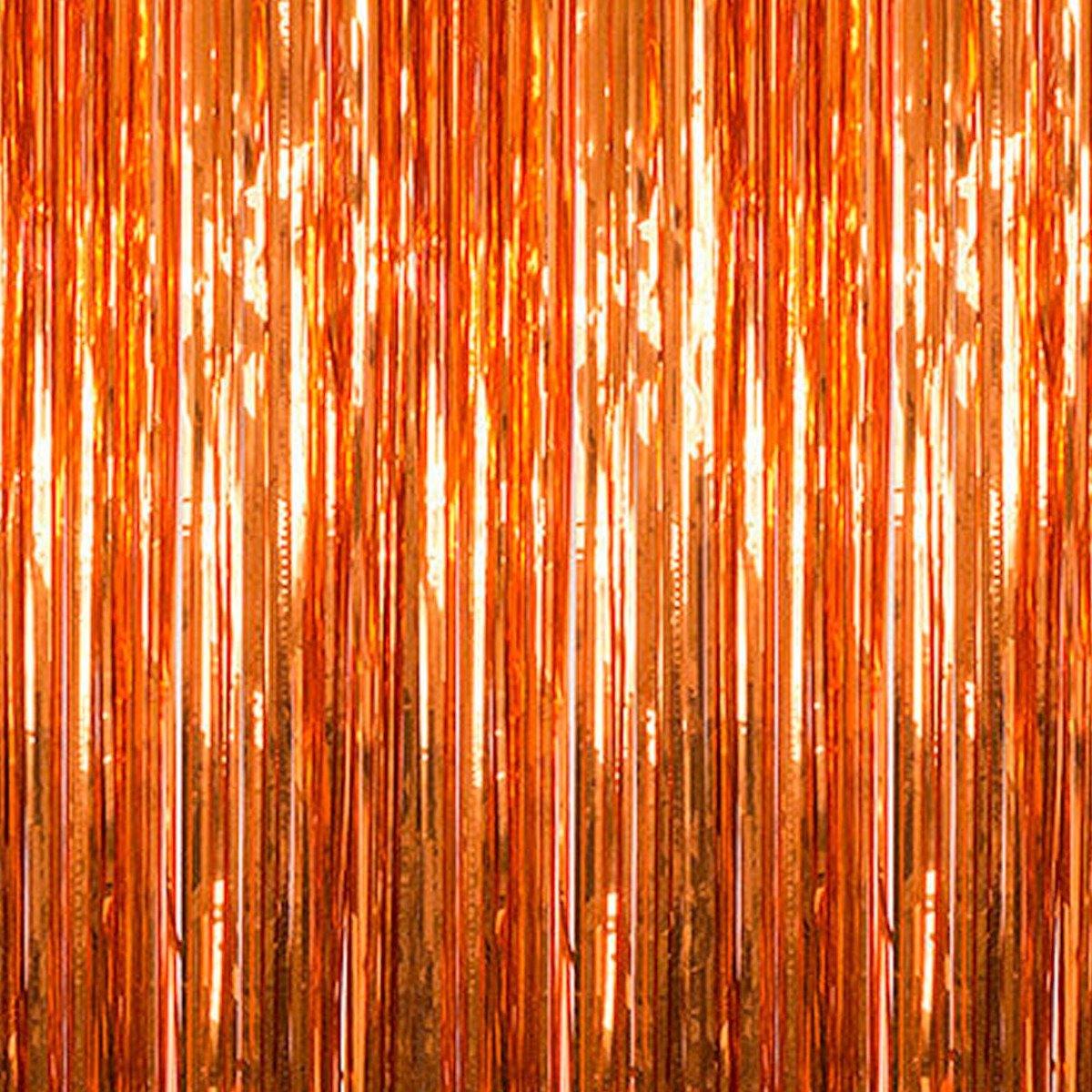 Orange Metallic Curtain - 400cm