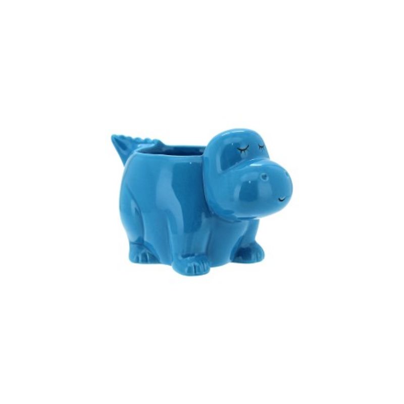 Blue Hippo Pot - 18.6cm x 12cm x 11.5cm