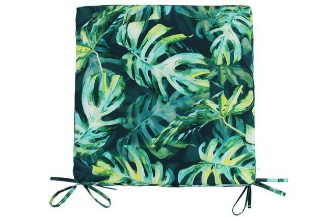 Kehlani Palm Leaf Printed Outdoor Chairpad - The Base Warehouse