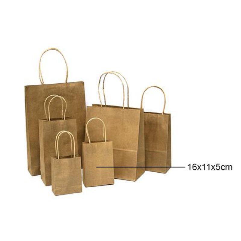 3 Pack Brown Craft Bags - 11cm x 16cm x 5cm - The Base Warehouse