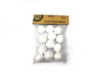 12 Pack White Foam Balls - 4cm - The Base Warehouse