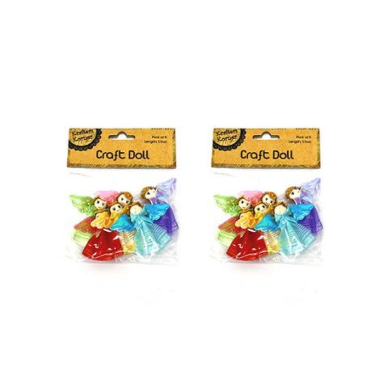 6 Pack Craft Angel Dolls - 5.5cm
