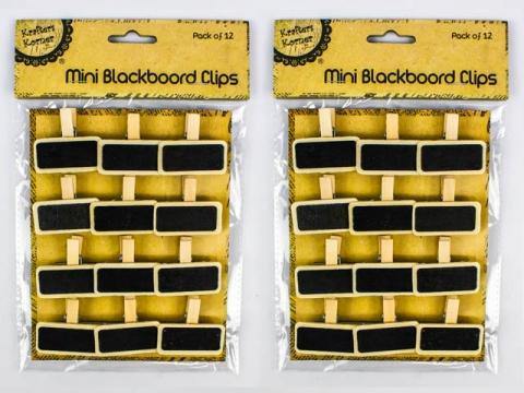 12 Pack Mini Chalkboard Clips - 4cm x 3.5cm