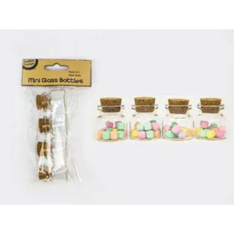 4 Pack Mini Craft Glass Bottles - 15ml - The Base Warehouse
