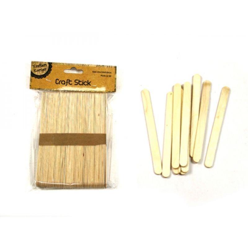 100 Pack Natural Craft Sticks - 11.5cm - The Base Warehouse