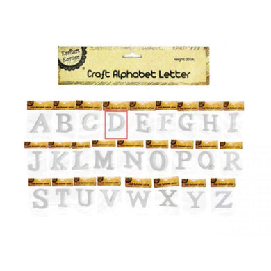 White Alphabet Letter D - 20cm - The Base Warehouse