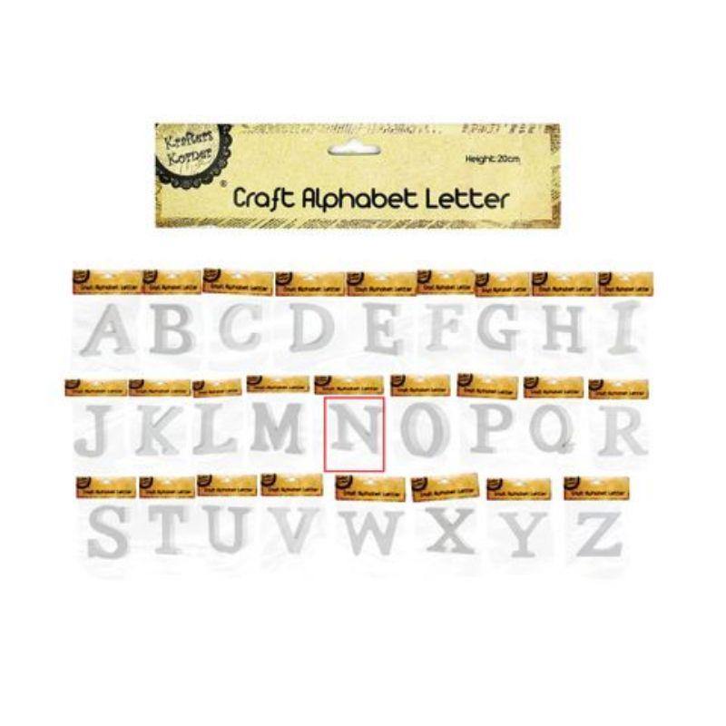 White Alphabet Letter N - 20cm - The Base Warehouse