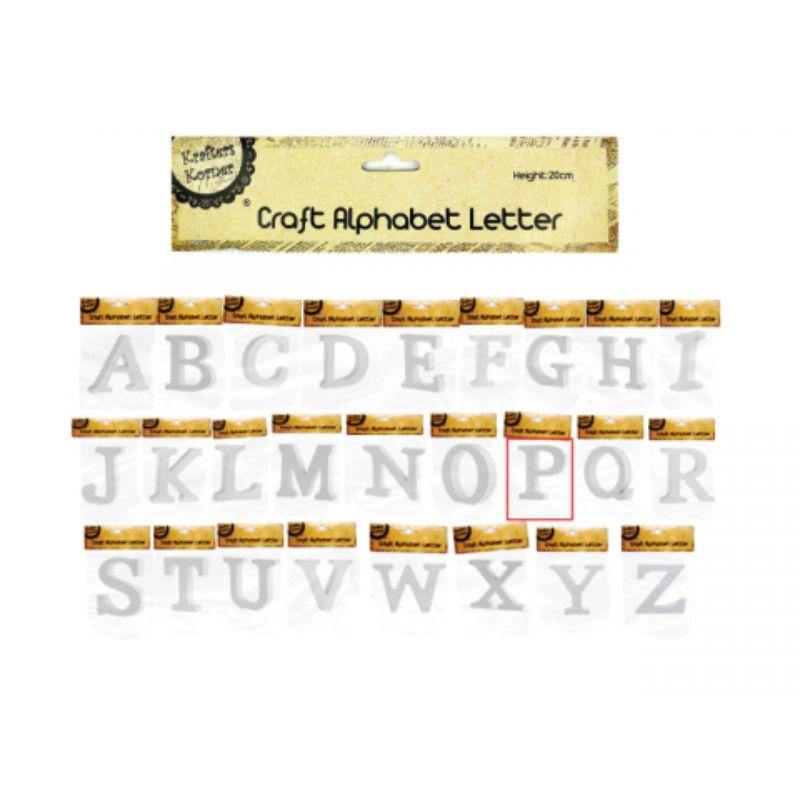 White Alphabet Letter P - 20cm