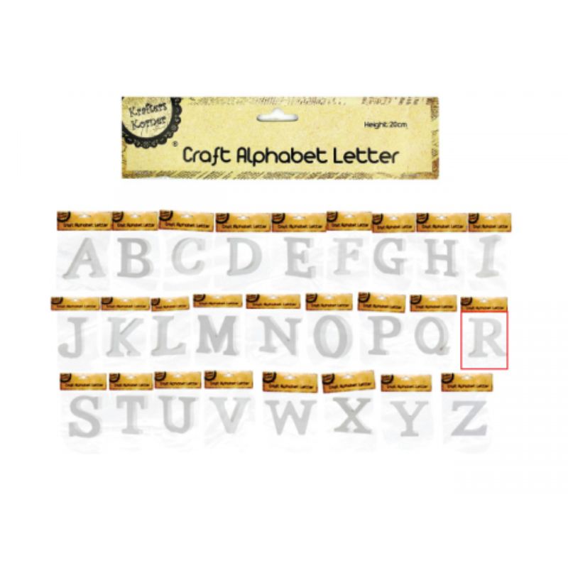 White Alphabet Letter R - 20cm