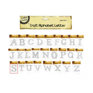 White Alphabet Letter S - 20cm - The Base Warehouse