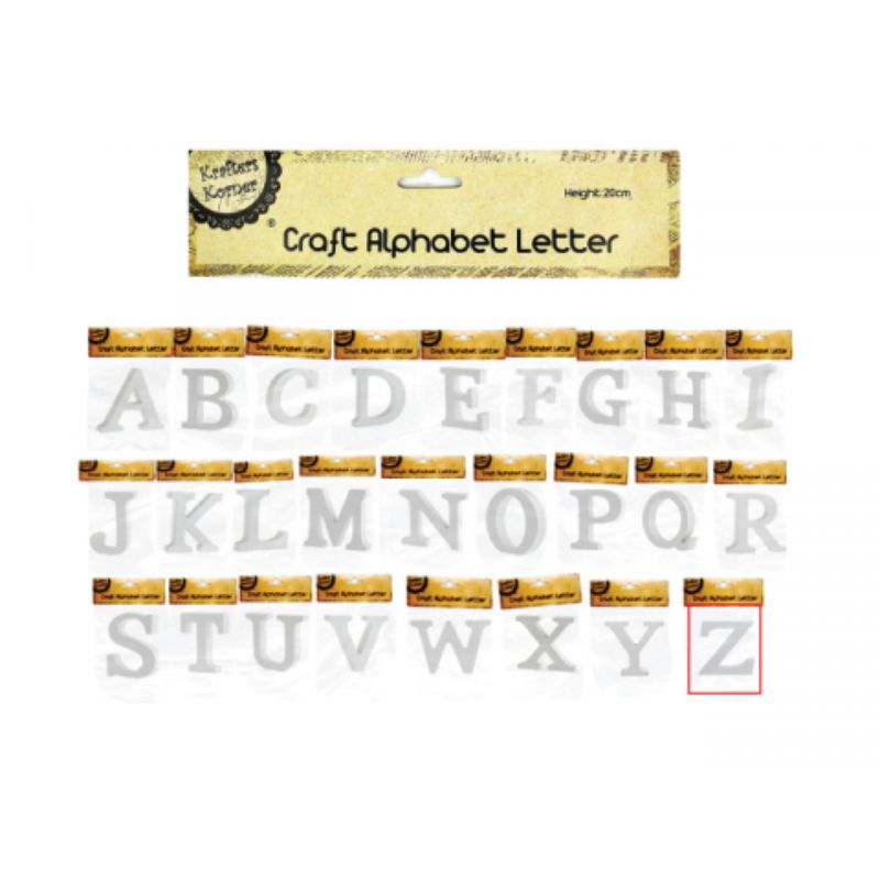 White Alphabet Letter Z - 20cm