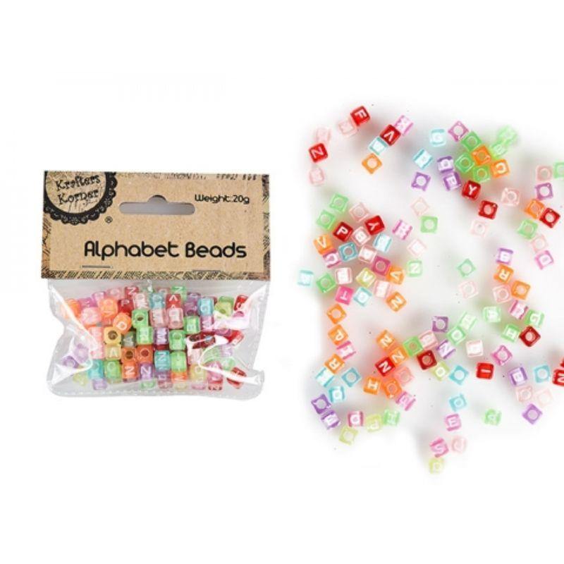 5mm Coloured Alphabet Beads - 20g - The Base Warehouse