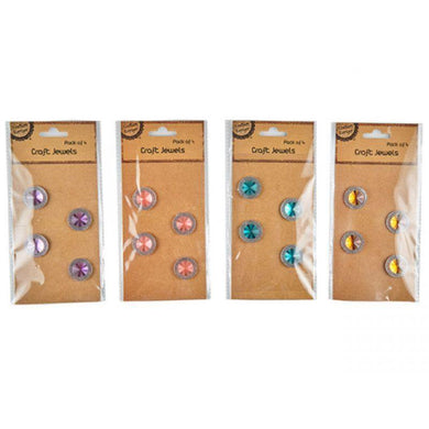 4 Pack Craft Round Jewels - 2.5cm - The Base Warehouse