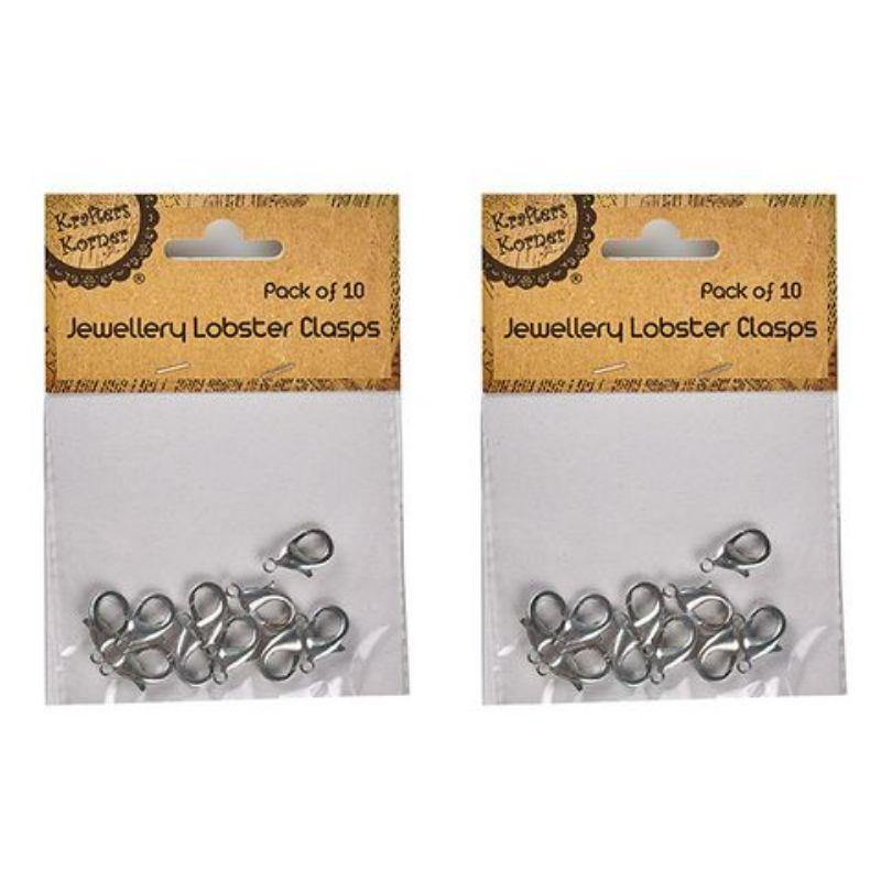 10 Pack Jewellery Lobster Clasps - 1.1cm x 1.8cm - The Base Warehouse