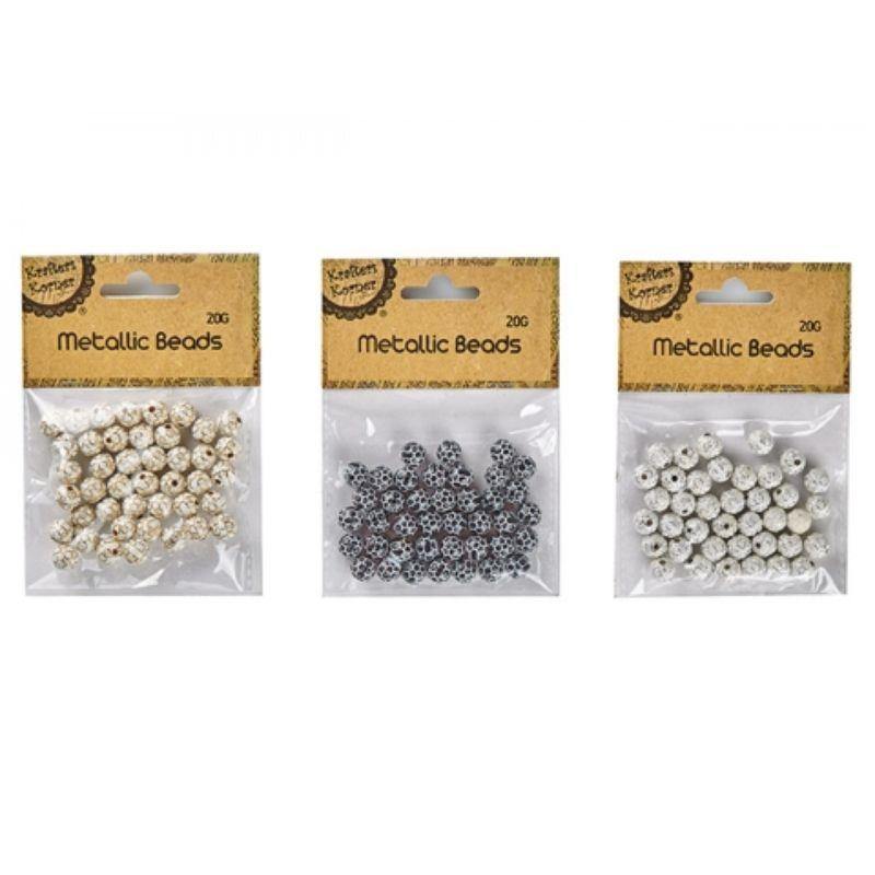 1cm Metallic Beads - 20g - The Base Warehouse