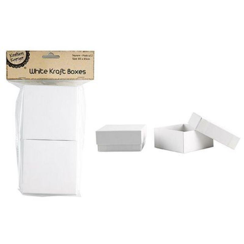 2 Pack Square Paper Boxes - 8.5cm x 8.5cm