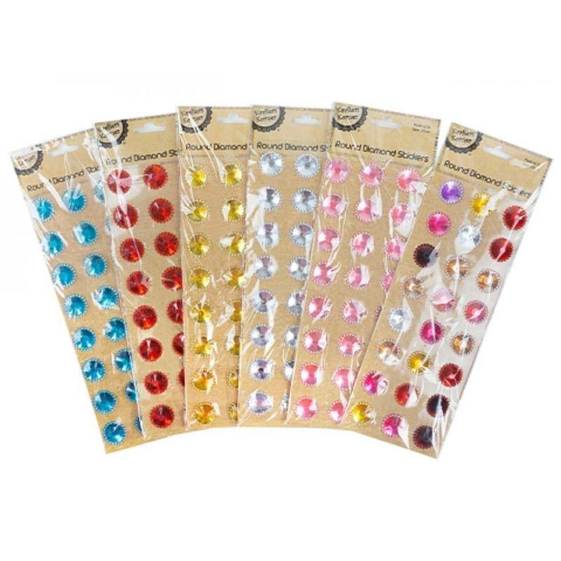Round Diamond Stickers - 2.5cm - The Base Warehouse