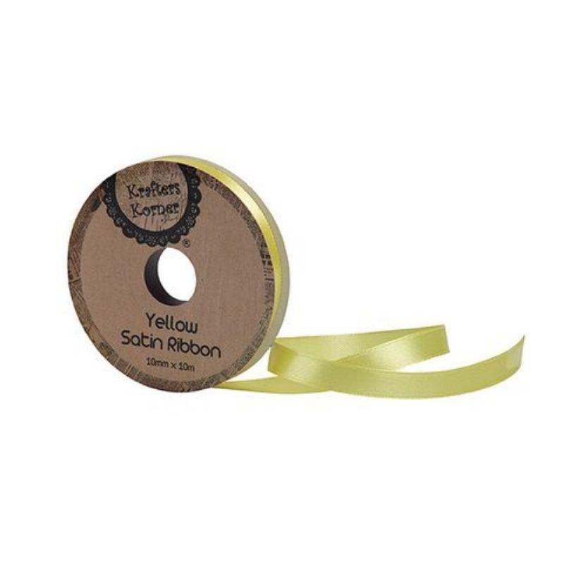 Satin Yellow Ribbon - 10mm x 10m