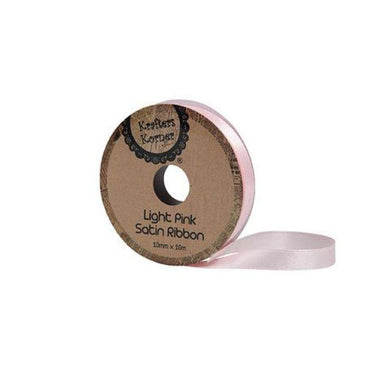 Satin Light Pink Ribbon - 10mm x 10m - The Base Warehouse
