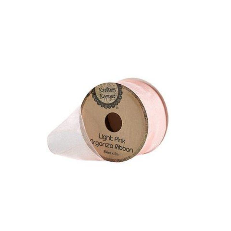 Organza Light Pink Ribbon - 38mm x 5m