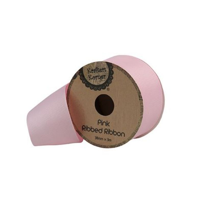 Ribbed Pink Ribbon - 38mm x 3m