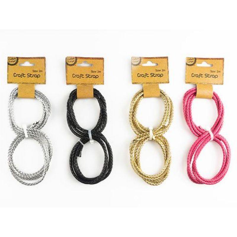 Colour Plaited Strap Cord - 2m - The Base Warehouse