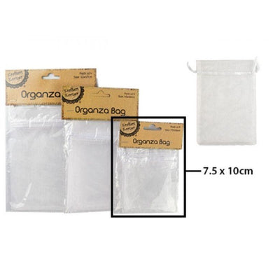 6 Pack White Organza Bag - 7.5cm x 10cm - The Base Warehouse