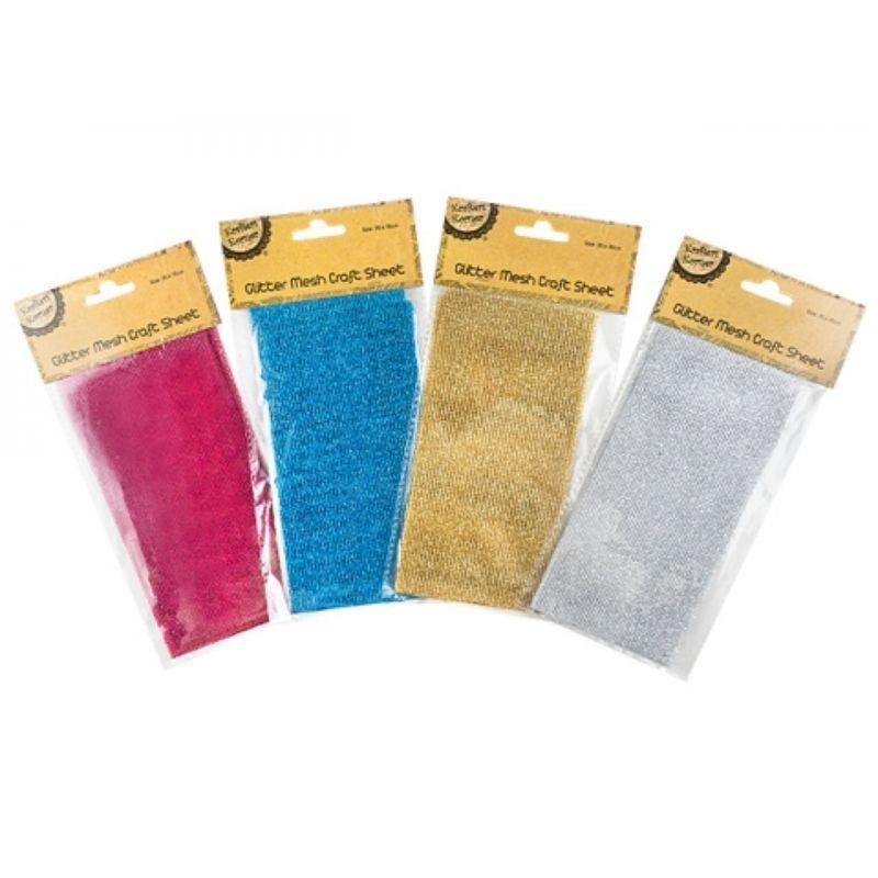 Glitter Mesh Craft Sheet - 35cm x 35cm - The Base Warehouse