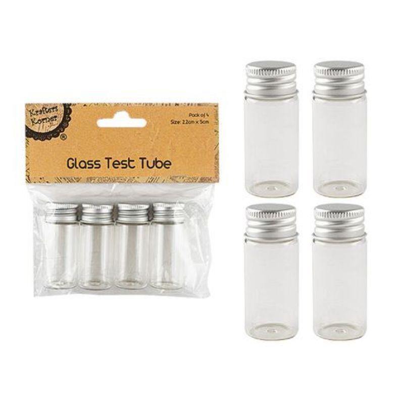 4 Pack Glass Test Tubes - 5cm - The Base Warehouse