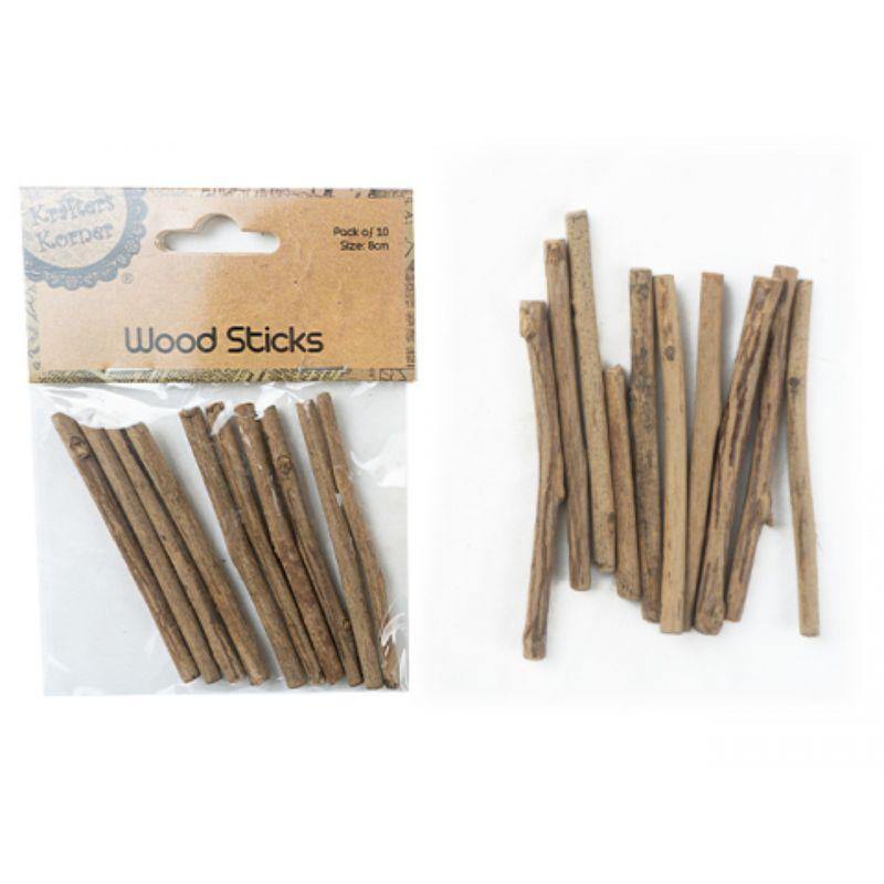 10 Pack Wood Sticks - 8cm - The Base Warehouse