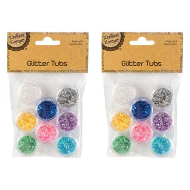 8 Pack Glitter Tubs - The Base Warehouse