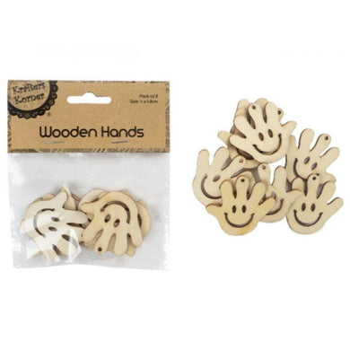 8 Pack Natural Wood Hands - 4cm x 4.8cm - The Base Warehouse
