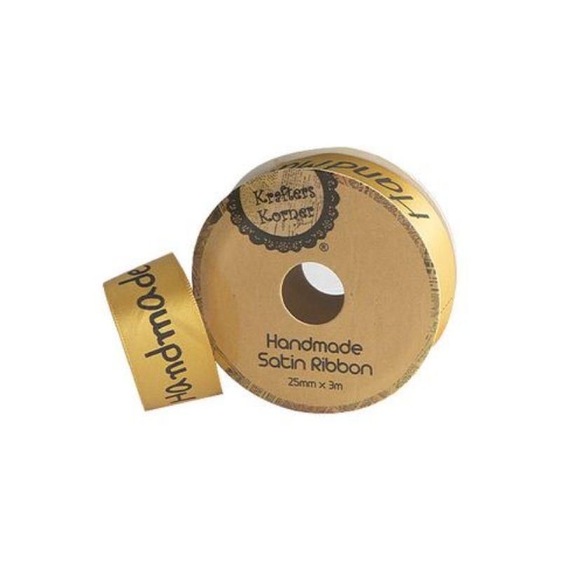 Gold Handmade Ribbon - 25mm x 3m - The Base Warehouse