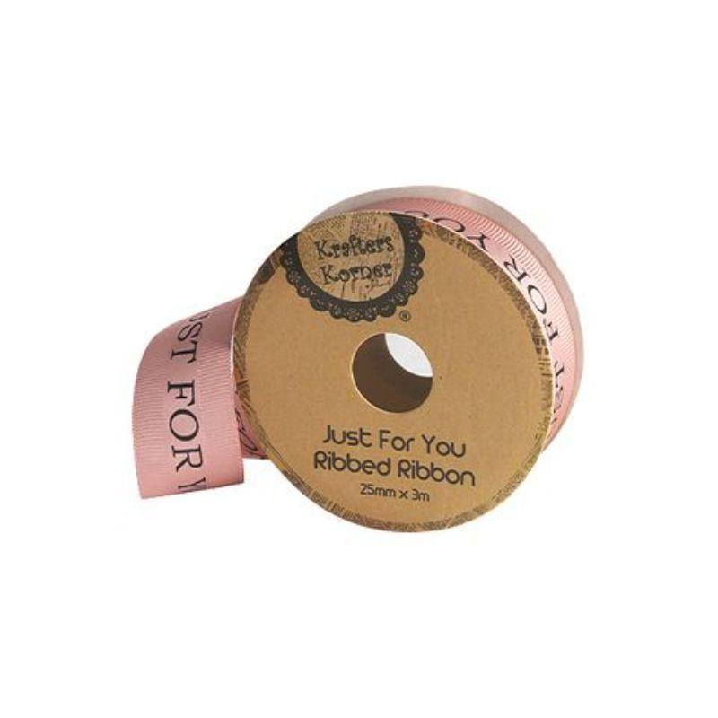 Blush Just4U Ribbon - 25mm x 3m - The Base Warehouse