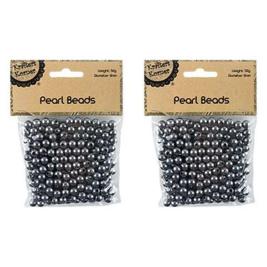 Silver Pearl Beads 8mm - 50g - The Base Warehouse