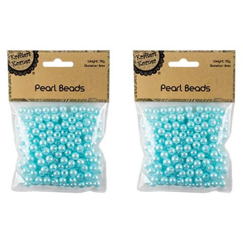 Blue Pearl Beads 8mm - 50g