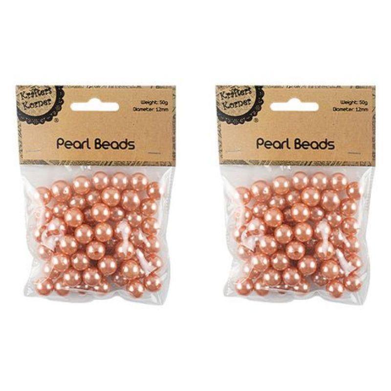 Rose Gold Pearl Beads 12mm - 50g