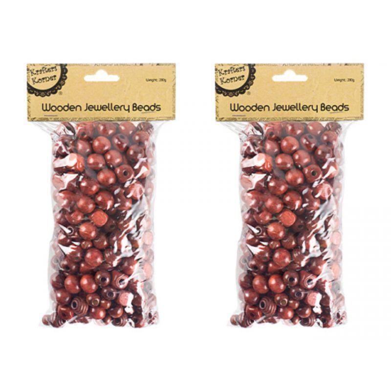Mahongony Wooden Jewellery Beads - 280g - The Base Warehouse