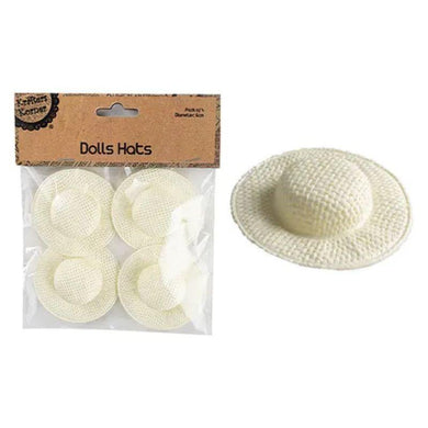 4 Pack Cream Doll Hats - The Base Warehouse