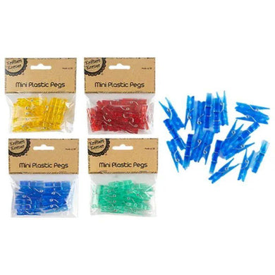 20 Pack Mini Craft Plastic Pegs - The Base Warehouse