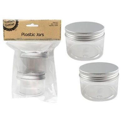 2 Pack Plastic Jars with Screw on Cap - 120ml - The Base Warehouse