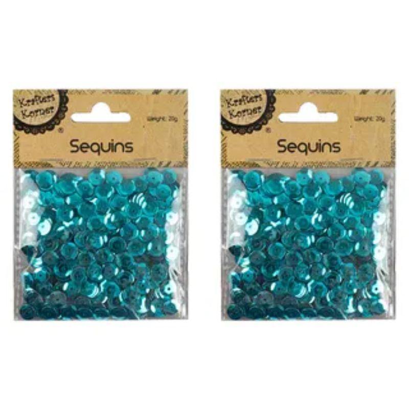 Light Blue Round Laser Sequins - 20g - The Base Warehouse